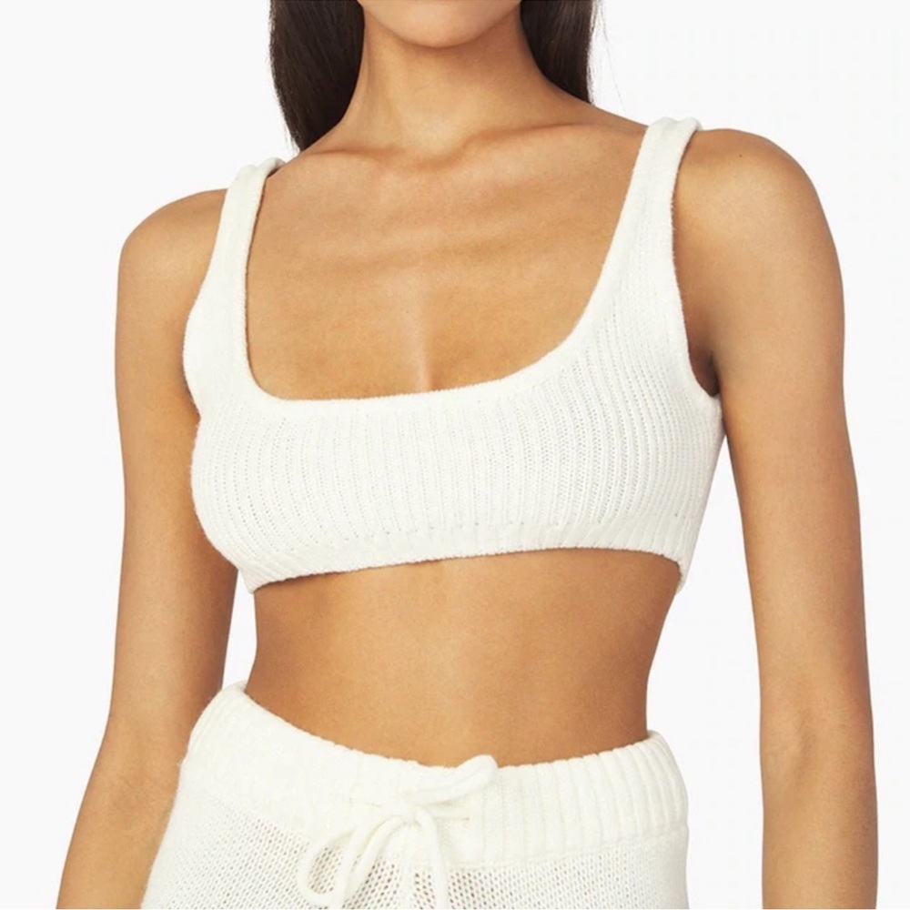 WeWoreWhat Scoop Chunky Cozy Stitch Pull On Bra Top - Cream L